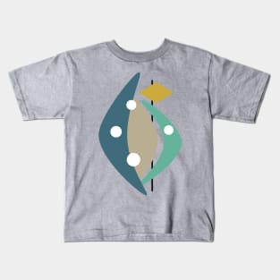 Blue Boomerangs Mid Century Modern Kids T-Shirt